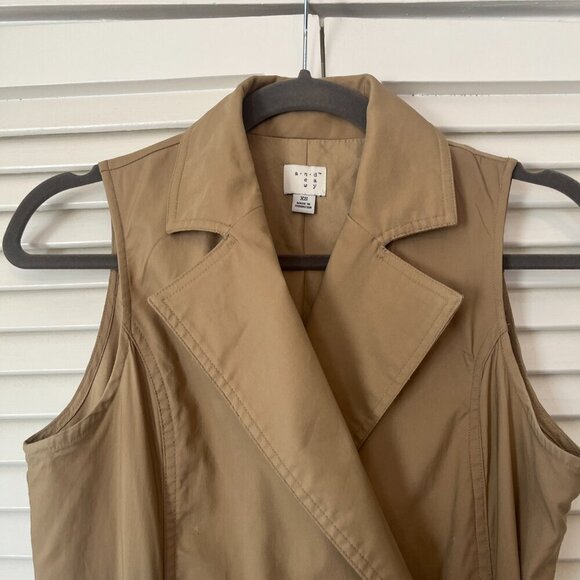 A New Day trenchcoat dress XS khaki sleeveless belted target - Picture 7 of 13